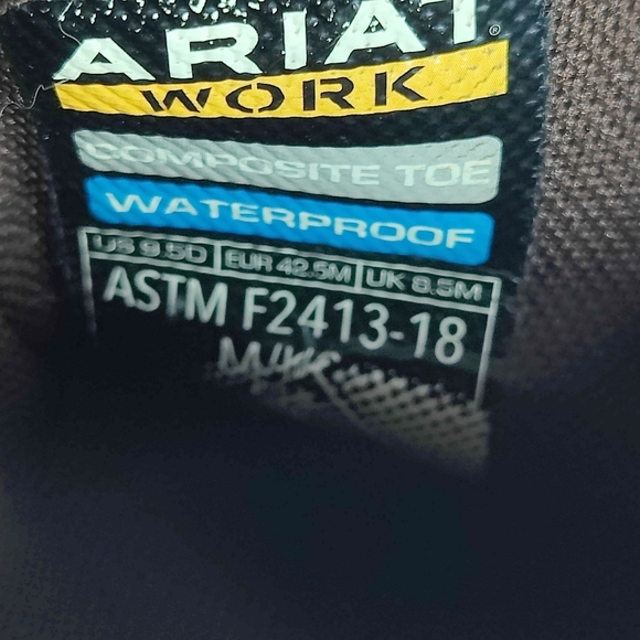 Ariat WorkHog Waterproof Composite Toe Boot Brown Leather Men's Shoe Size 9.5D - Picture 9 of 11